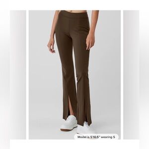Alo Yoga Brown Airbrush High Waist Size XXS Split Hem Leggings